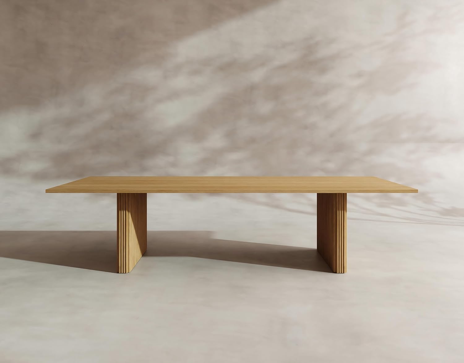 SOLIS Senlin Modern Conference Table, Solid Wood Rectangular Meeting Table with Fluted...