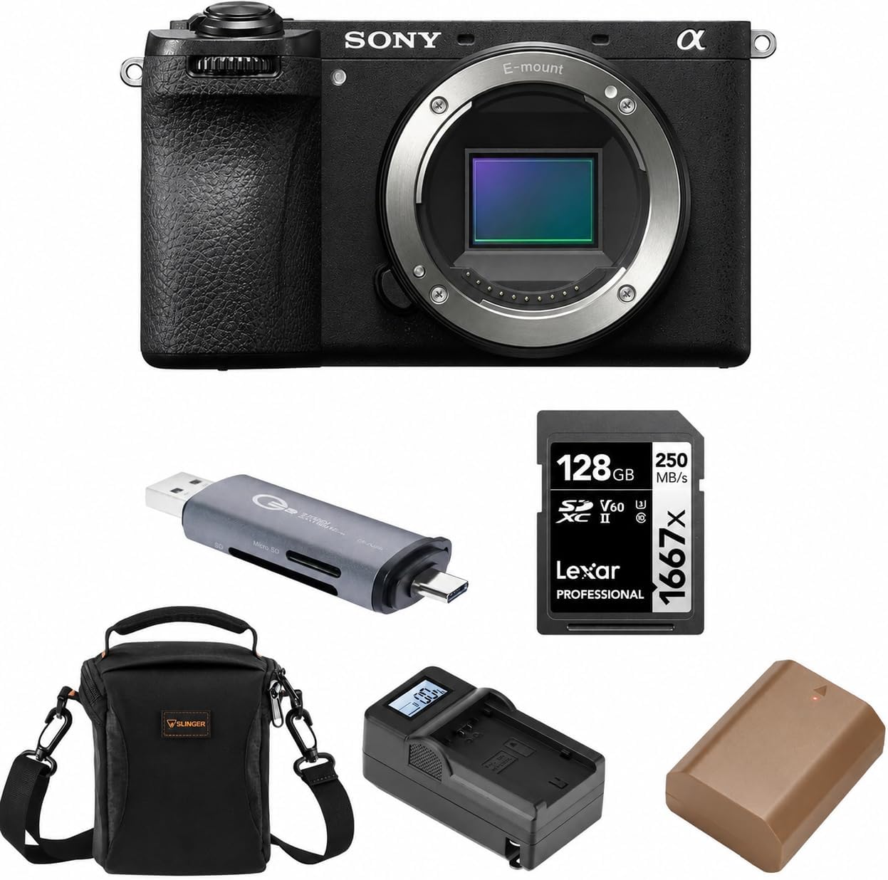 Sony Alpha a6700 Mirrorless Camera Body Bundle with 128GB SD Card, Shoulder Bag, Extra...