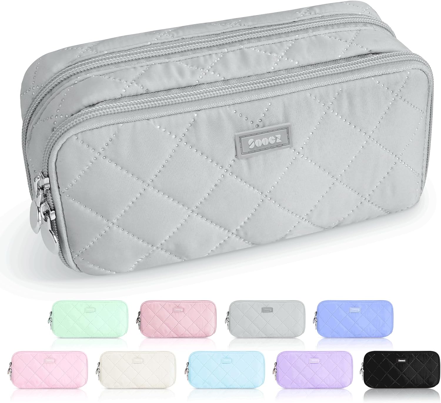 Sooez Large Pencil Case Pouch, Extra Big Pencil Bag with 8 Compartments, Pen Bag Wide...