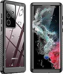 SPIDERCASE Designed for Samsung Galaxy S22 Ultra Case Waterproof, Built-in Screen Protector...