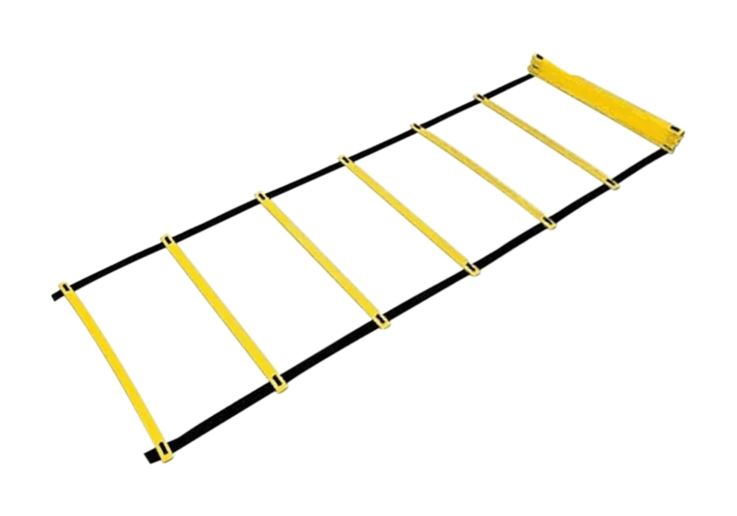 Sportime Agility Ladder Single Wide Rungs, 29-1/2 Feet x 16-1/2 Inches, Yellow/Black