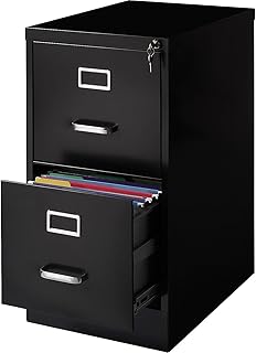 STAPLES 2-Drawer Vertical File Cabinet, Letter Size Documents, Lockable, 22" D x 15" W x...