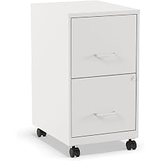 STAPLES 2-Drawer Vertical File Cabinet, Letter Size Documents, Lockable, 24.4" D x 14.9" W x...