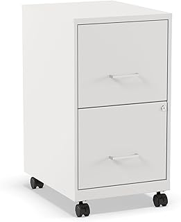 Staples 2-Drawer Vertical File Cabinet, Letter Size Documents, Lockable & Mobile, 18.9" D x...
