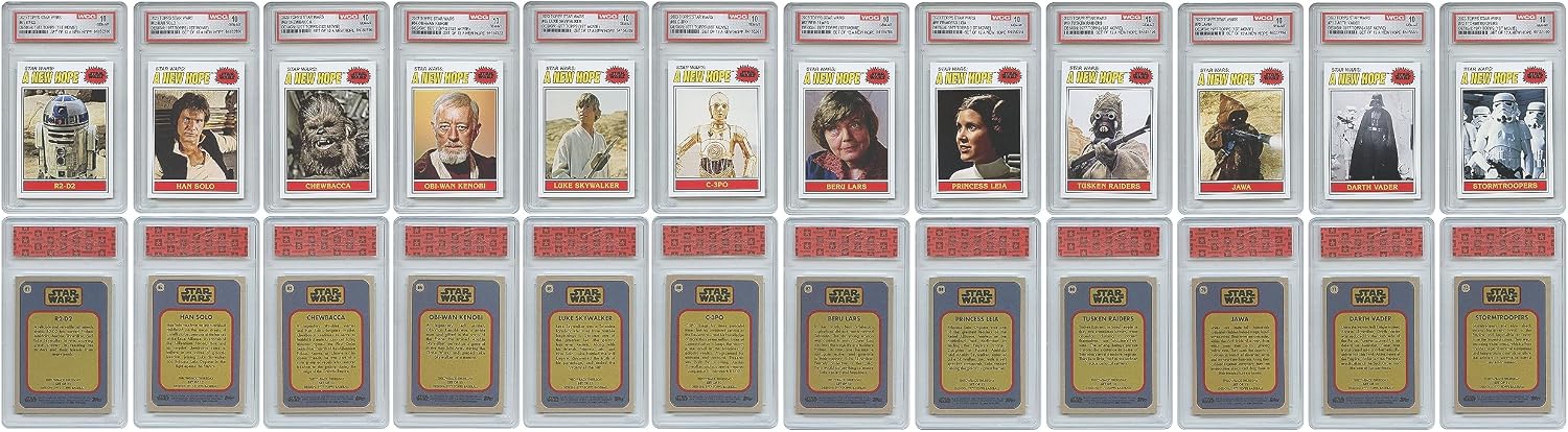 Star Wars Topps Cards 1977 Design Topps Edition Rare - All Graded Gem Mint 10 Condition...