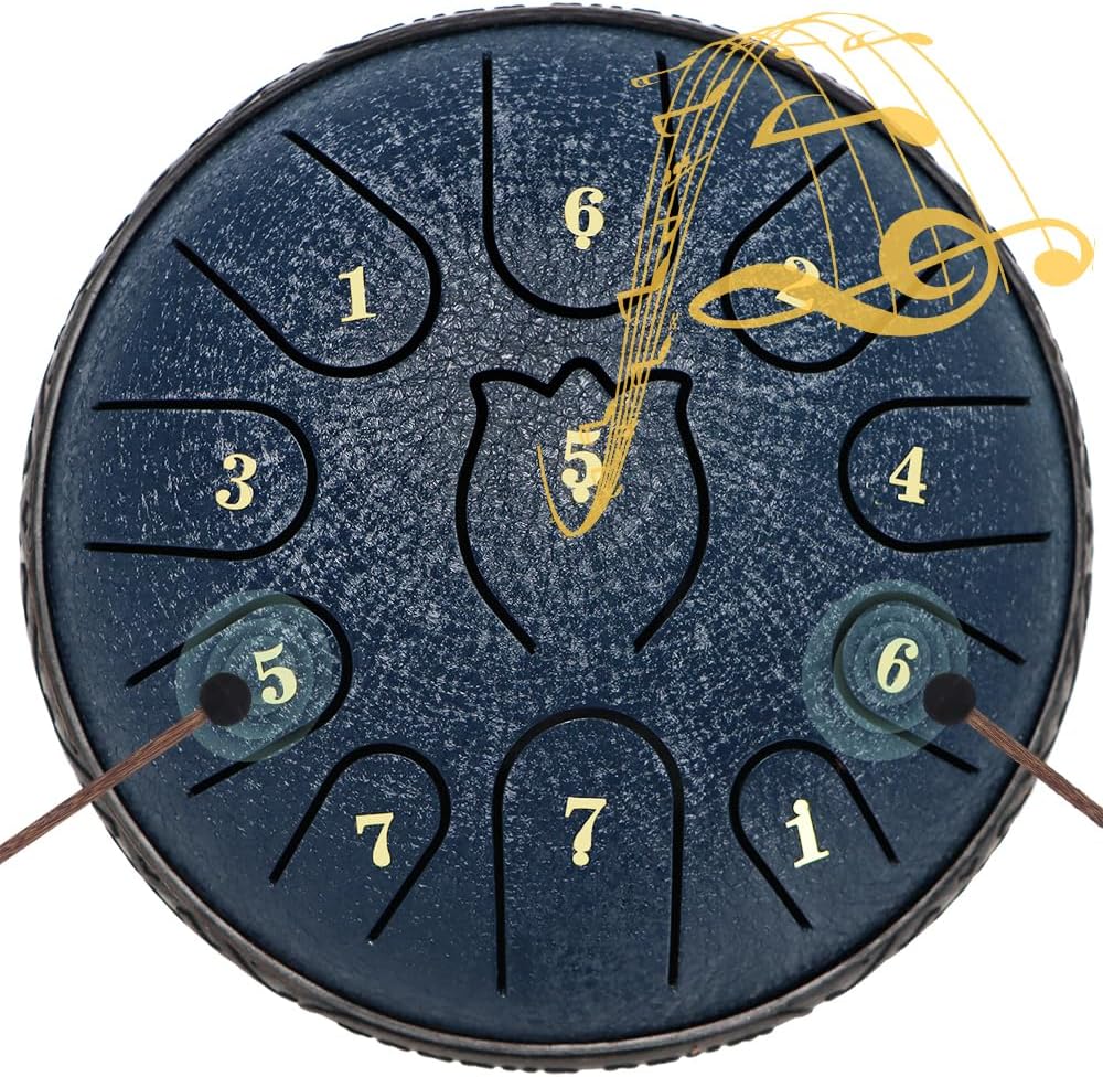 Steel Tongue Drum 6 Inche 11 Note Steel Drums Rain Chime,Raindrop Drum,Rain Drum for Outside...