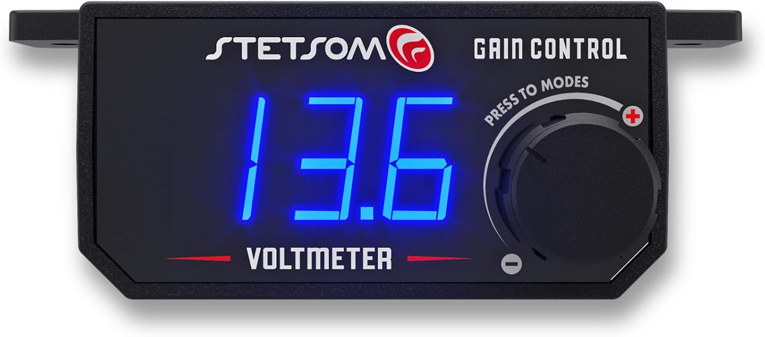 Stetsom 4in1 - Universal Bass Knob with Voltmeter, Gain Control + On/Off Switch + High to...