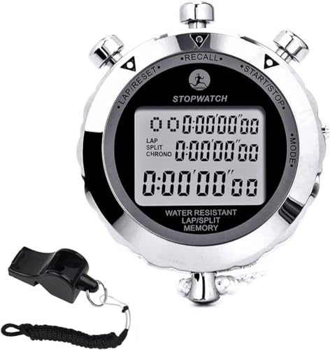 Stopwatch, Metal Stop Watch for Sports 10/100/400 Laps, Stopwatches Timer for Coach Sports... image