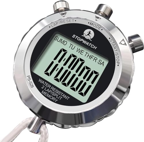 Stopwatch, Metal Stop Watch for Sports 10/100/400 Laps, Stopwatches Timer for Coach Sports... image