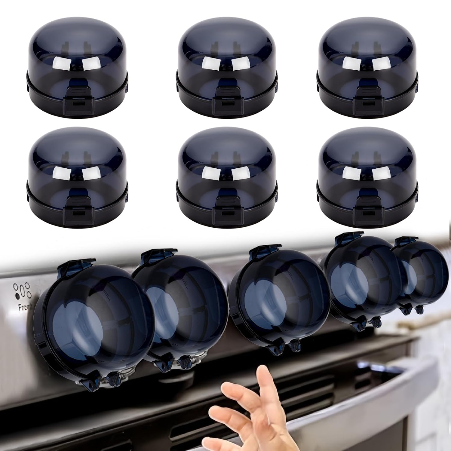 Stove Knob Safety Covers, 6 Pack Heat Resistant Gas Stove Knob Locks Covers, Oven Knob...