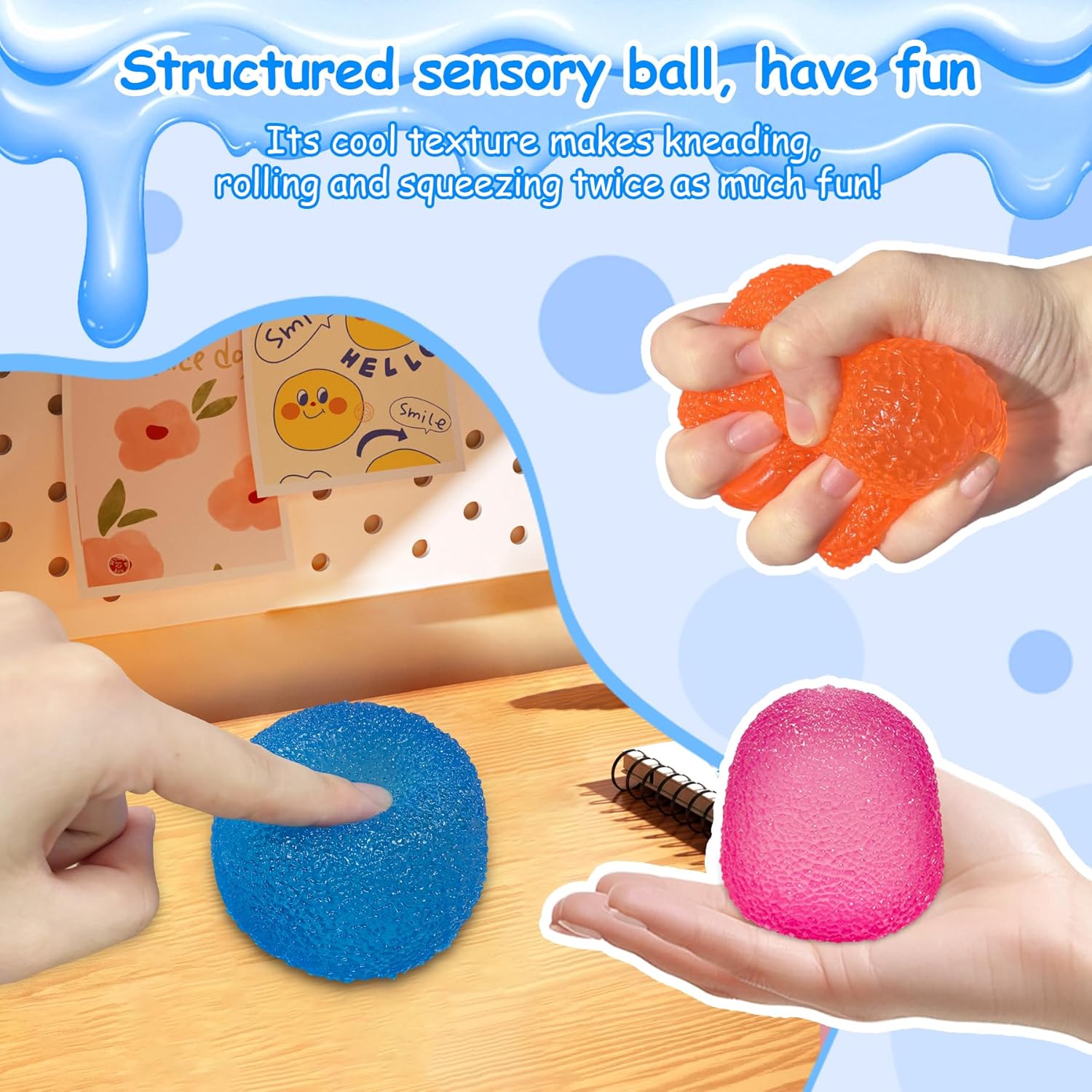 Stress Balls-Gumdrop Squishy Stress for Kids and Adults, Super Solid Squeeze Ball, Sensory... image