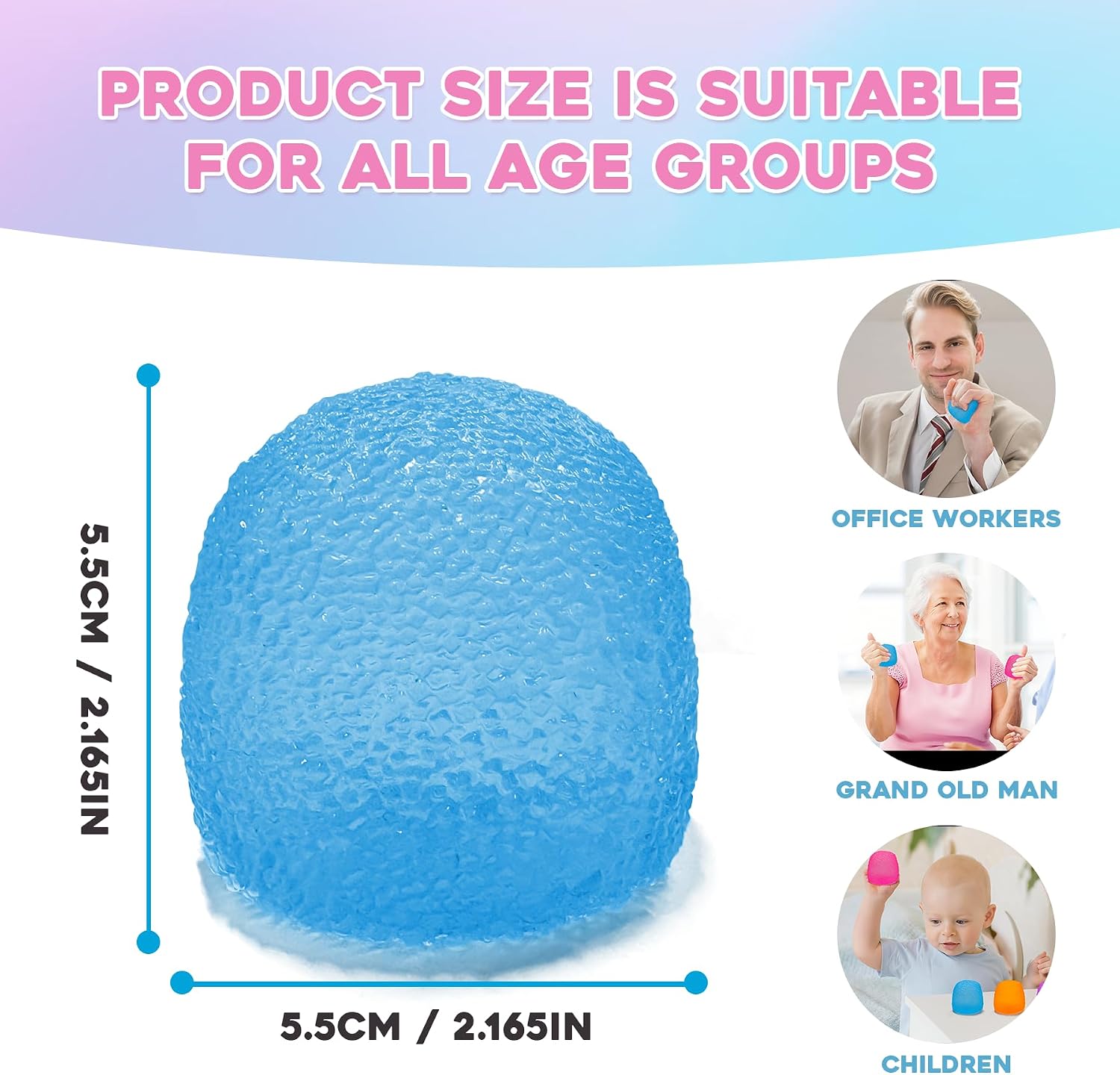 Stress Balls-Gumdrop Squishy Stress for Kids and Adults, Super Solid Squeeze Ball, Sensory... image