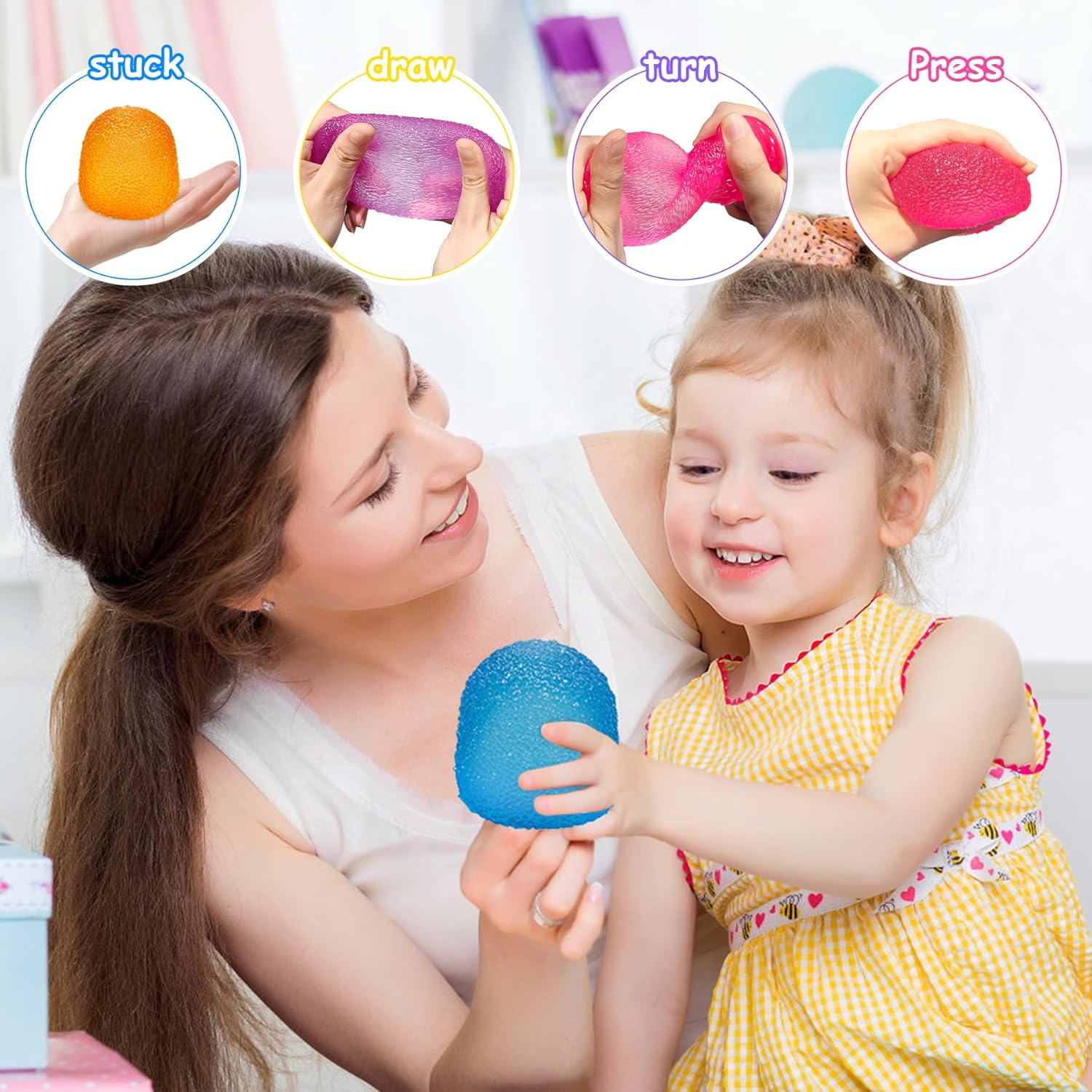 Stress Balls-Gumdrop Squishy Stress for Kids and Adults, Super Solid Squeeze Ball, Sensory... image