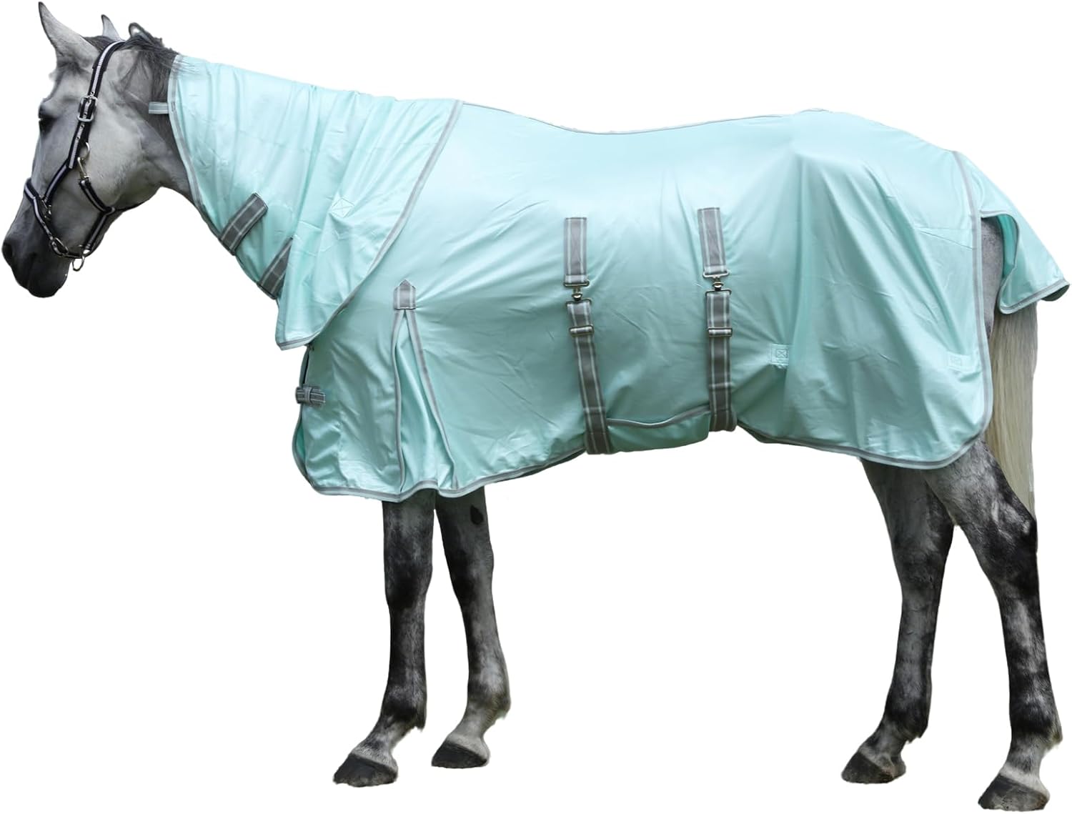 Summer Horse Fly Sheet with Detachable Neck & Belly Wrap, Breathable Fine Mesh Sweet Itch...