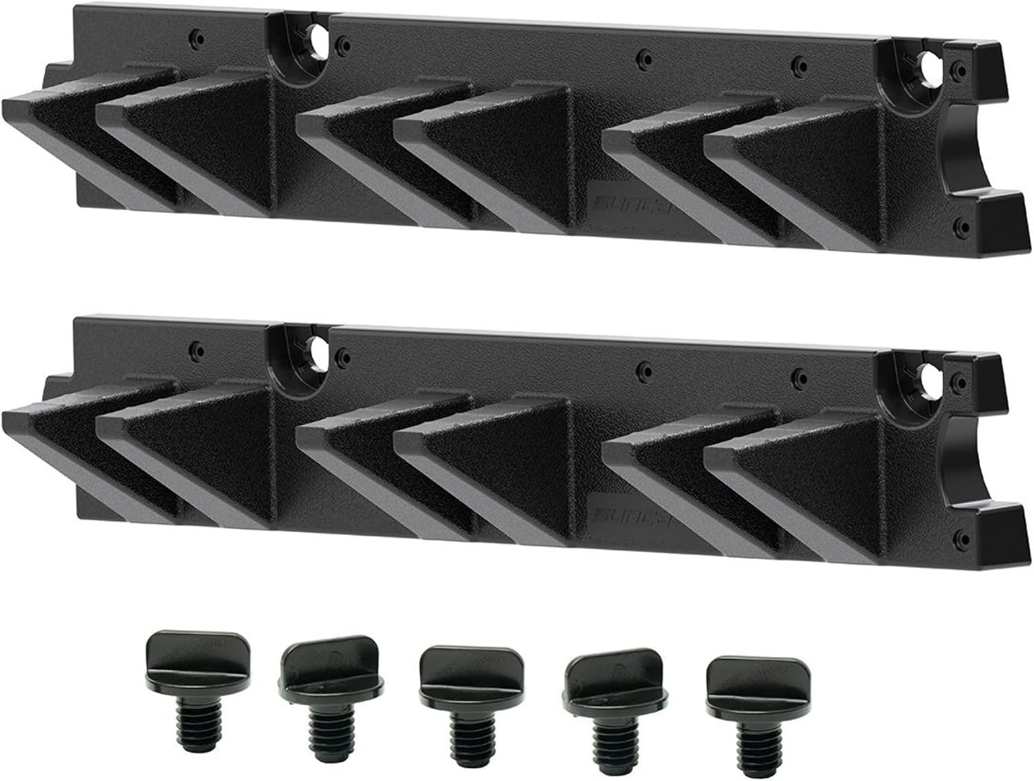 Suncast Long Handle Tool Organizer, Resin Wall Mount Storage Rack with Interlocking Hook...