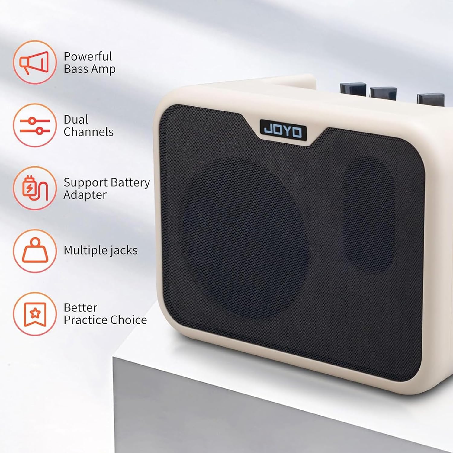 SUNYIN Bass AMP Combo Portable 10W Bass Amplifier with 10ft Guitar Cable MA-10B Dual Channel... image