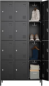 SUPEER Metal Lockers for Employees with 12 Doors,Metal Storage Locker with 12 Hooks,Metal...
