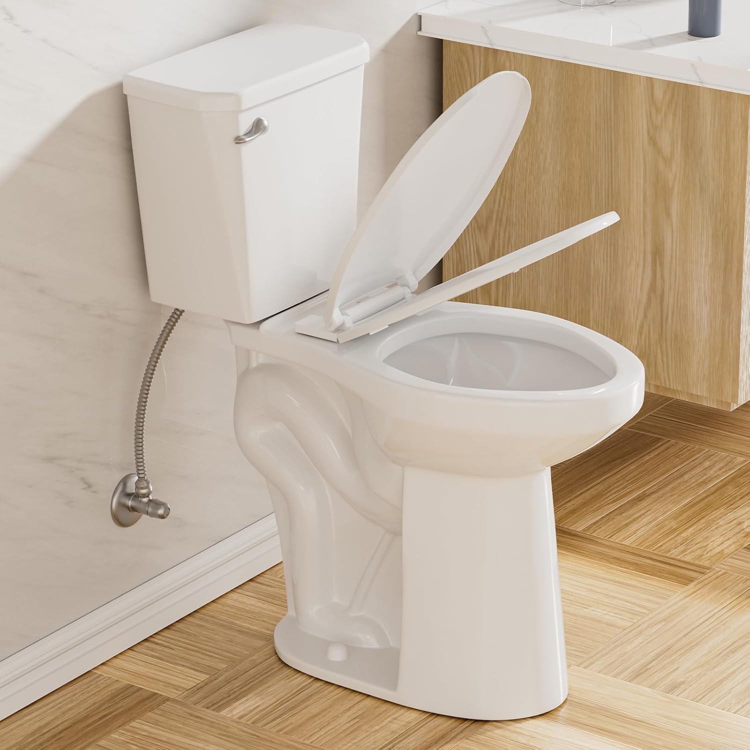 SUPERFLO 21 Inch High Toilet Elongated Extra Tall Toilets with Comfort Height Toilet Seat &...