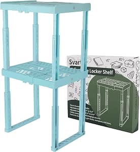Svartur Locker Shelf Adjustable Height and Width, Locker Organizer for Work, Expandable...