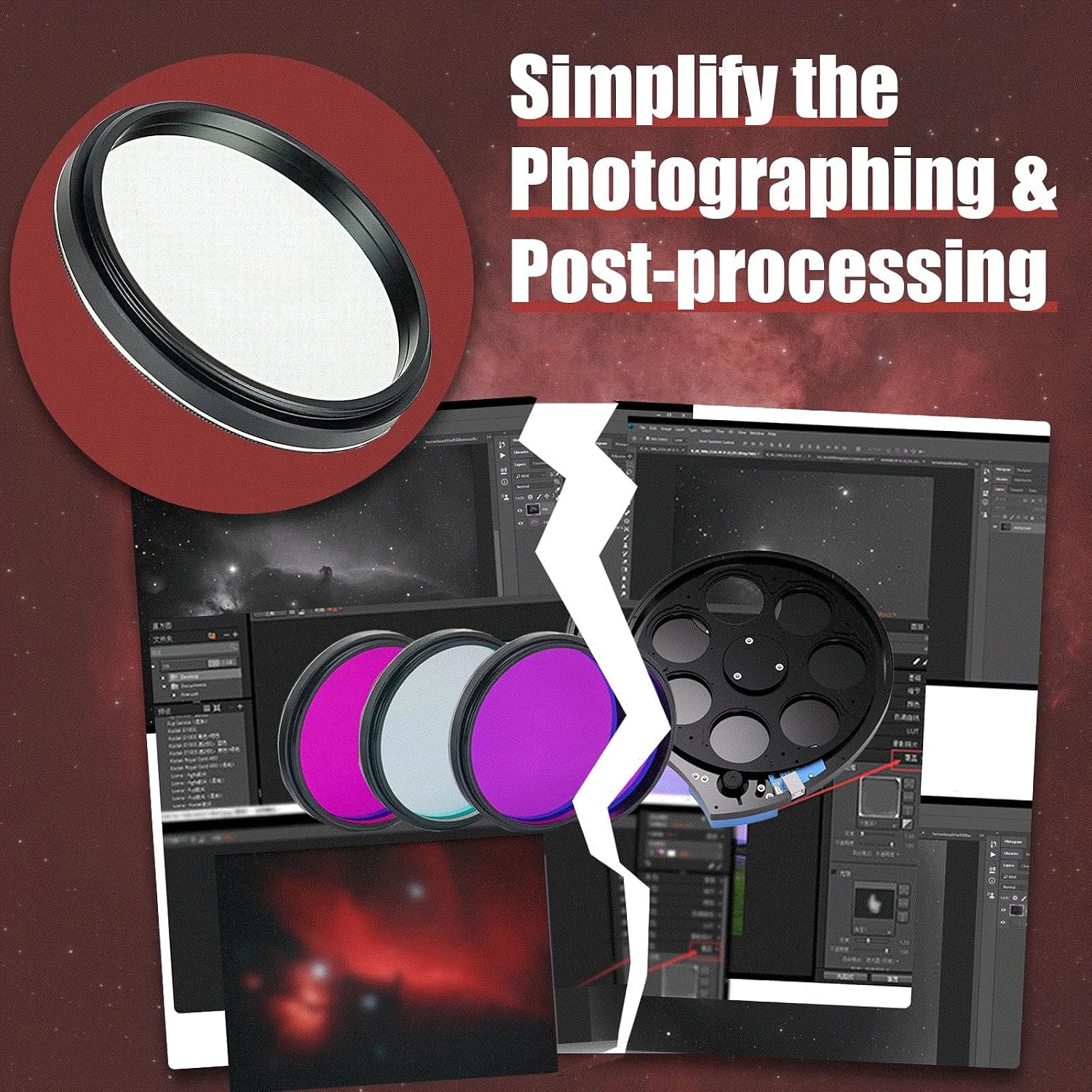 SVBONY SV220 Telescope Filter, 2" 7nm Dual-Band Nebula Filter, Reduce Stray Light... image