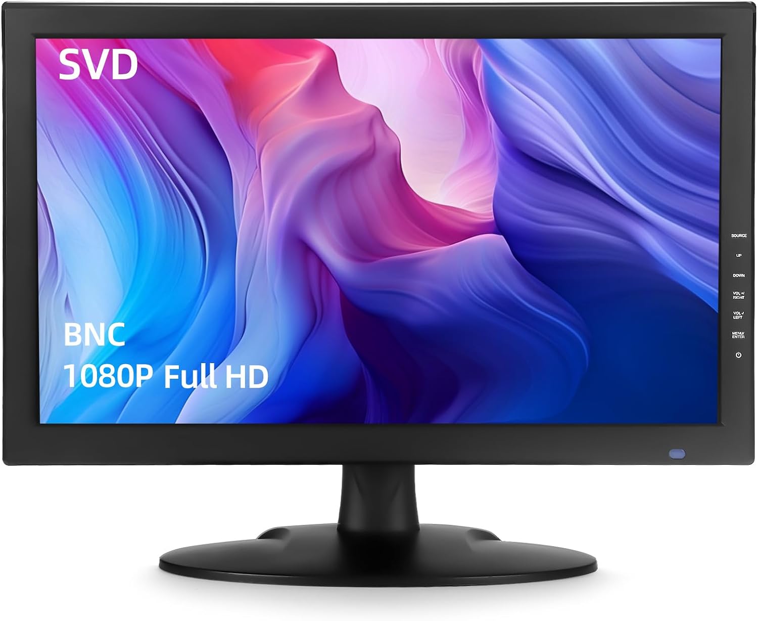 SVD 18.5 Inch Security Monitor – Supports 4K Input, 1366x768 HD LED Display, Ultra Thin...