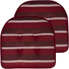 Sweet Home Collection Chair Cushion Memory Foam Pads Tufted Slip Non Skid Rubber Back...
