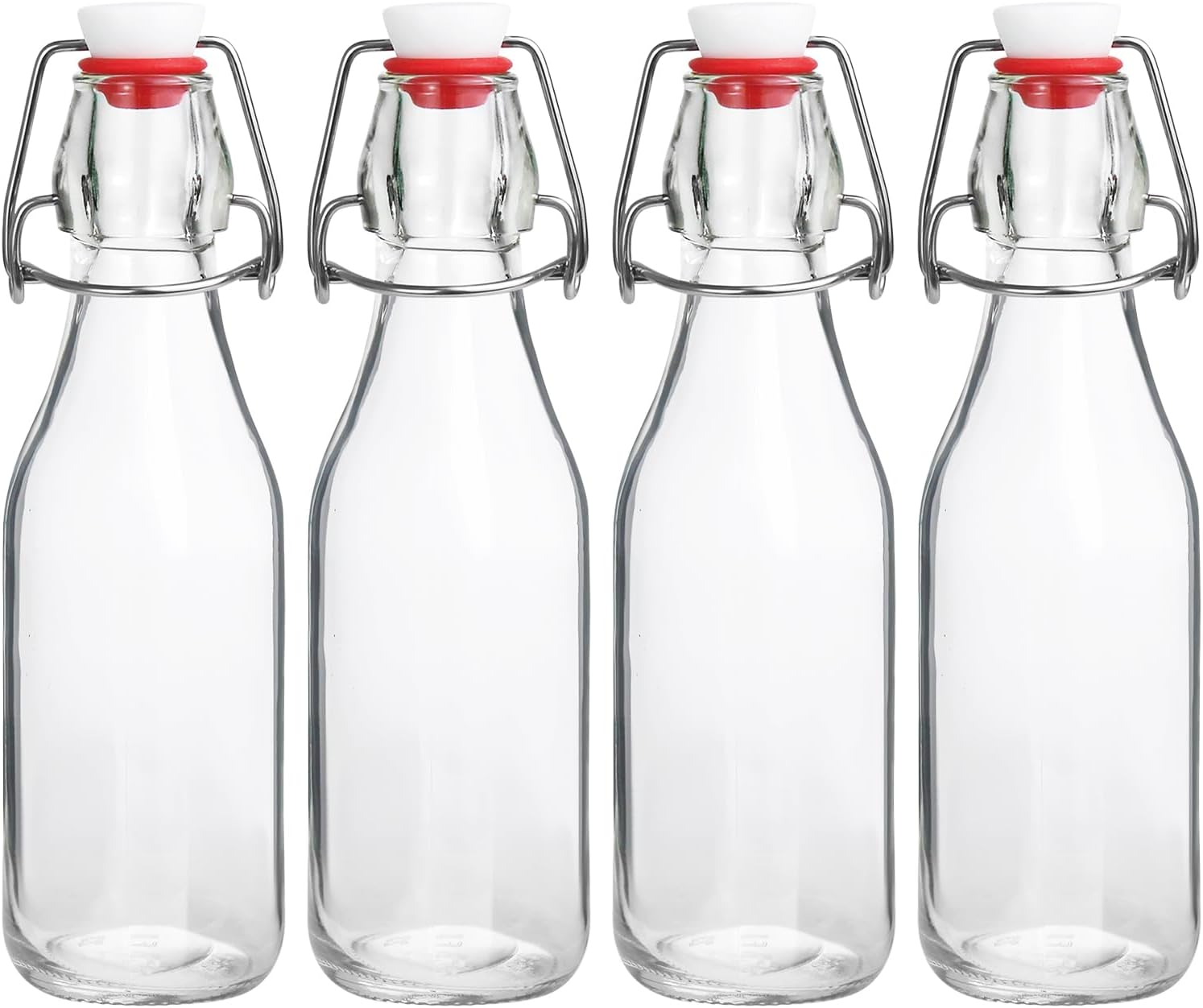 Swing Top Bottles,8.5oz 4 Pack Flip Top Glass Bottle with Airtight Grolsch Closures...