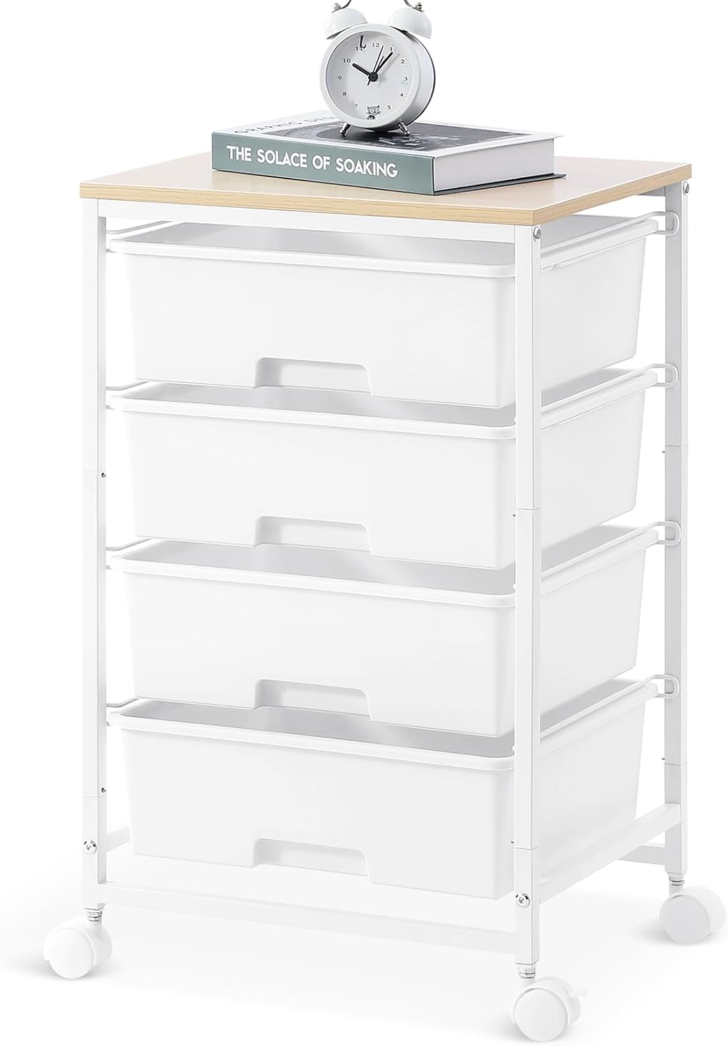 SYKIARIOL Utility Cart with 4 Drawers, Multipurpose Rolling Storage Cart with 4 Drawers and...