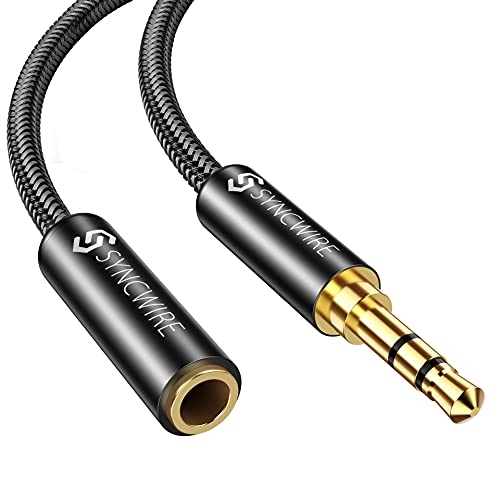 Syncwire Headphone Extension Cable - 6FT [Hi-Fi Sound][Gold Plated Jack][TRS] Nylon-Braided...
