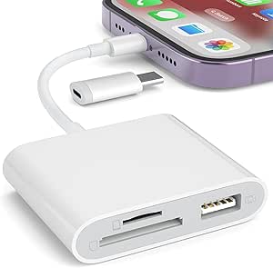 SZHAIYIJIN SD Card Reader for iPhone, Memory Card Reader with USB Camera Adapter Plug and...
