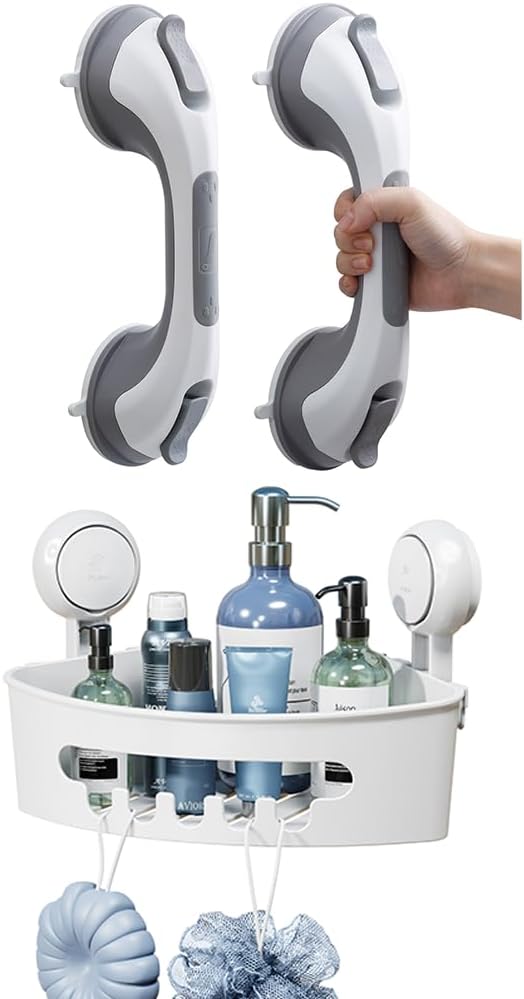 TAILI Suction Shower Grab Bar & Corner Shower Caddy