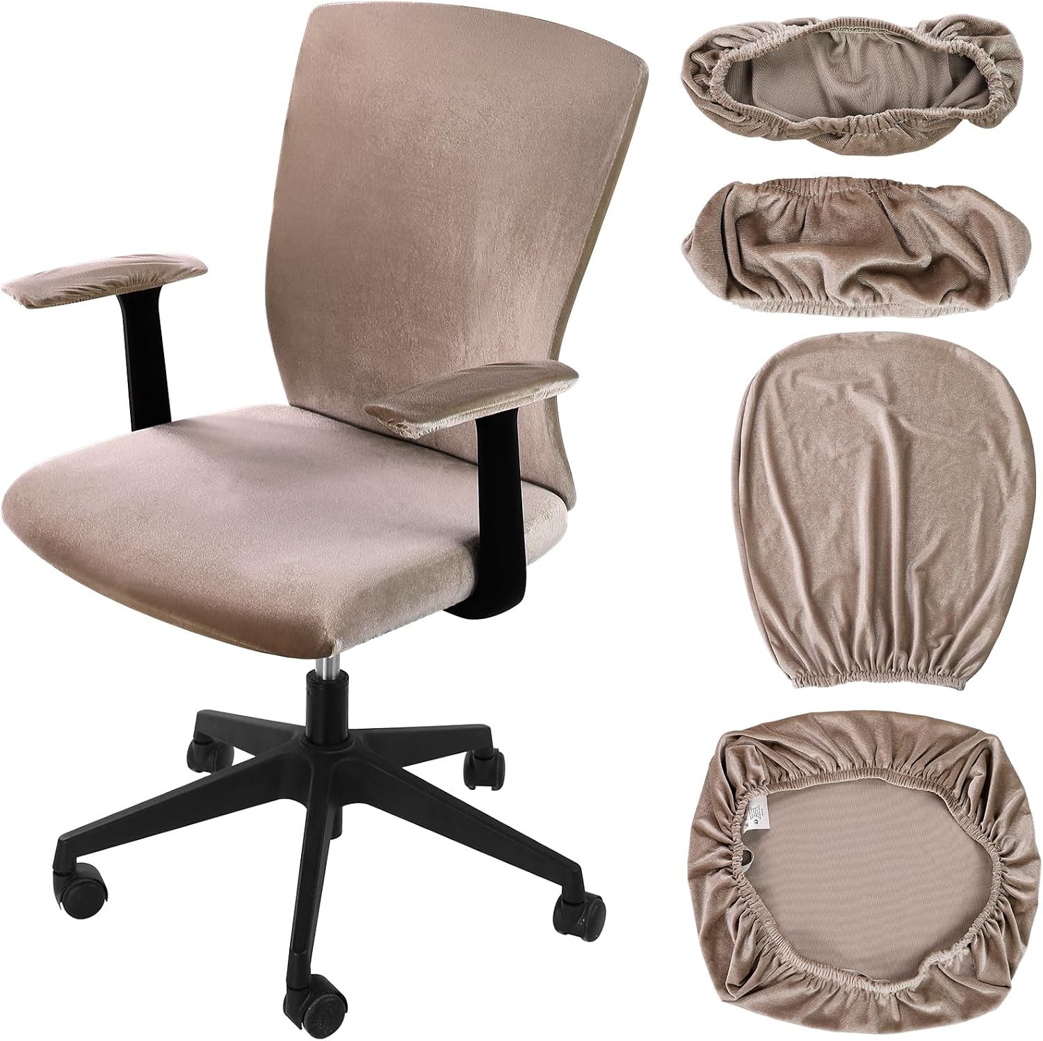 Tallew 4 Pcs Office Chair Covers Set Computer Universal Protective Stretchable Chair Seat...