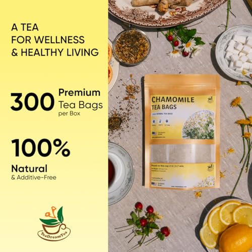 TeaDeam Tea Chamomile Tea Bags | Caffeine-Free & Sleep Time Tea | Chamomile Flowers Aroma... image