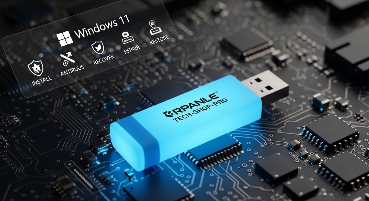 Tech-Shop-pro Compatible with install Key Included USB For Windows 11 pro OEM Version 64...