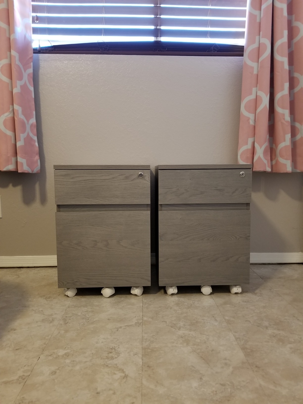 Techni Mobili Rolling Lock and Storage 2 Drawer Vertical Filing Cabinet, 15.75" L x 17.75" W...