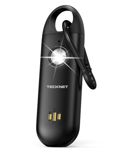 TECKNET Personal Safety Alarm,Portable Personal Alarm for Women with Flashing Strobe Light &...