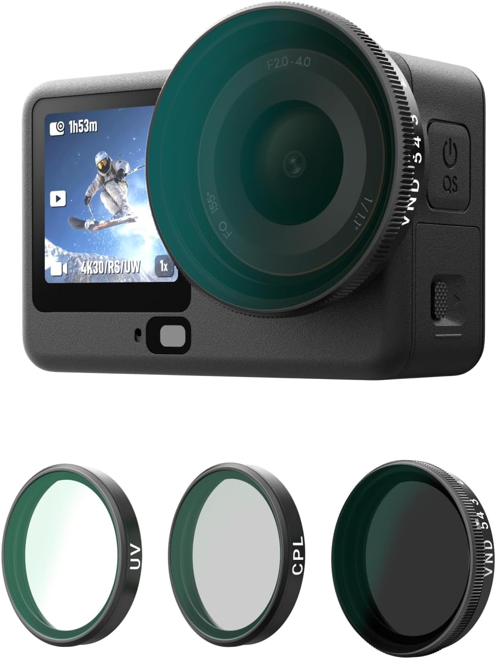 TELESIN Filter Kit for DJI Osmo Action 6 – VND 2–32 Variable ND, CPL UV Lens Filters...