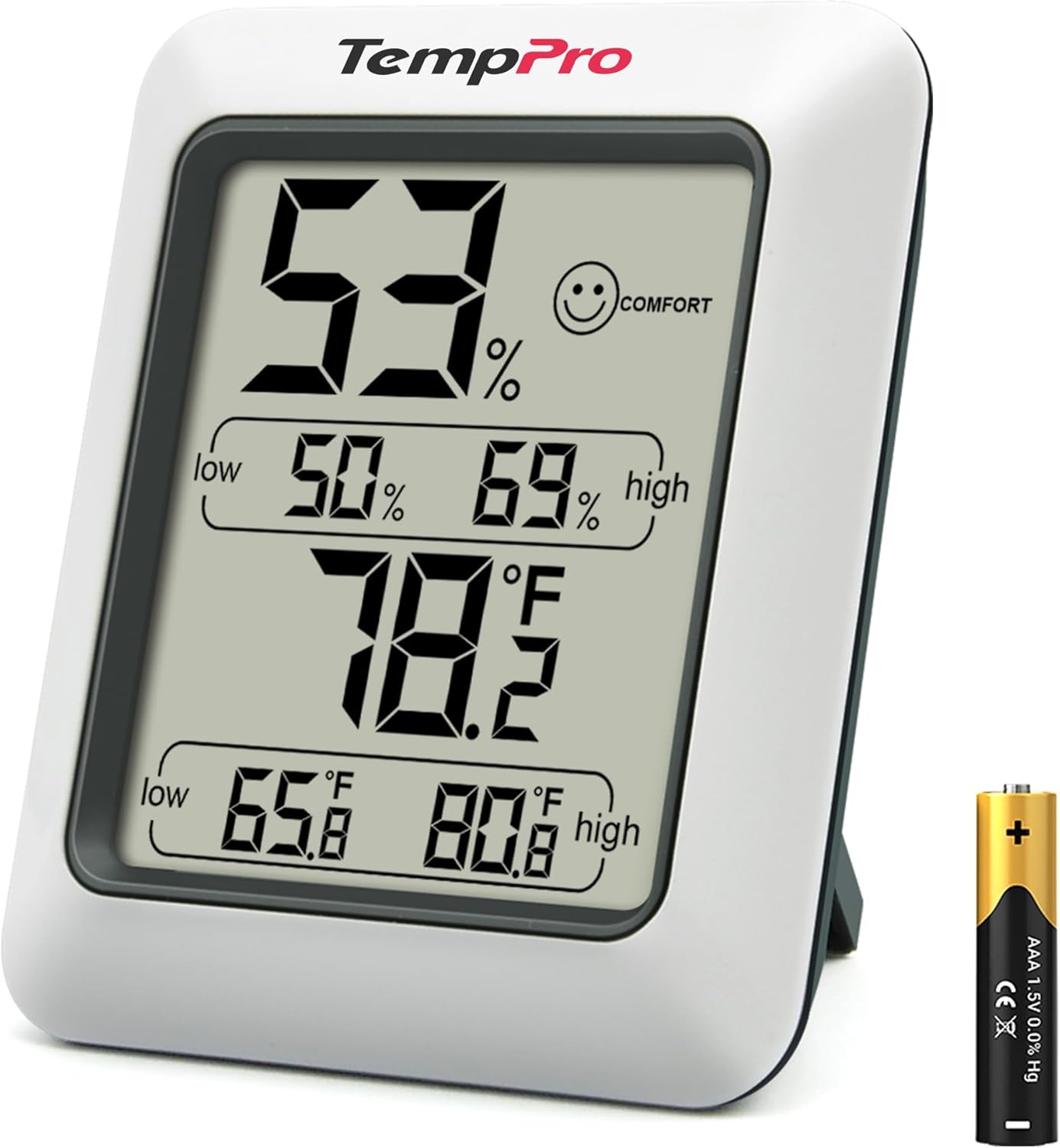 TempPro TP50 Digital Hygrometer Indoor Thermometer Room Thermometer and Humidity Gauge with...