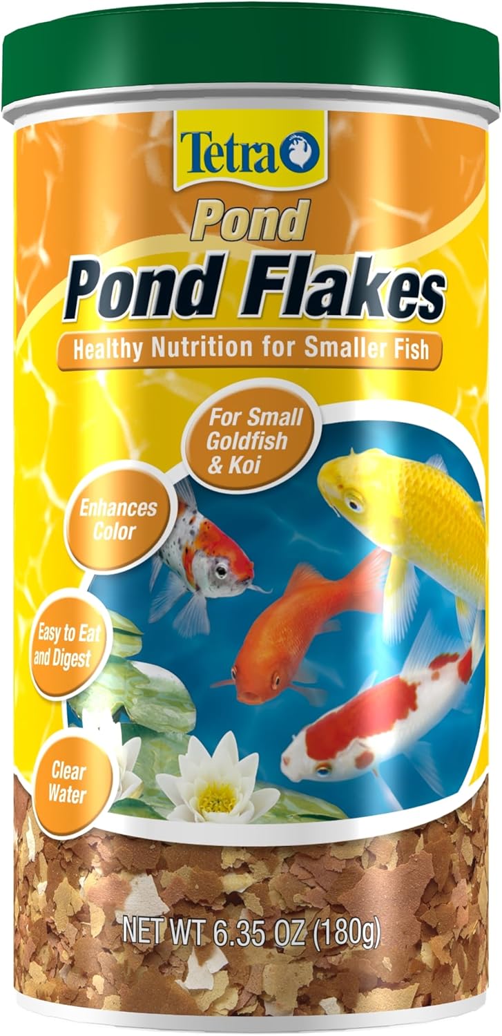 TetraPond Pond Flakes, Complete Nutrition for Smaller Pond Fish, Fish Food for Goldfish and...