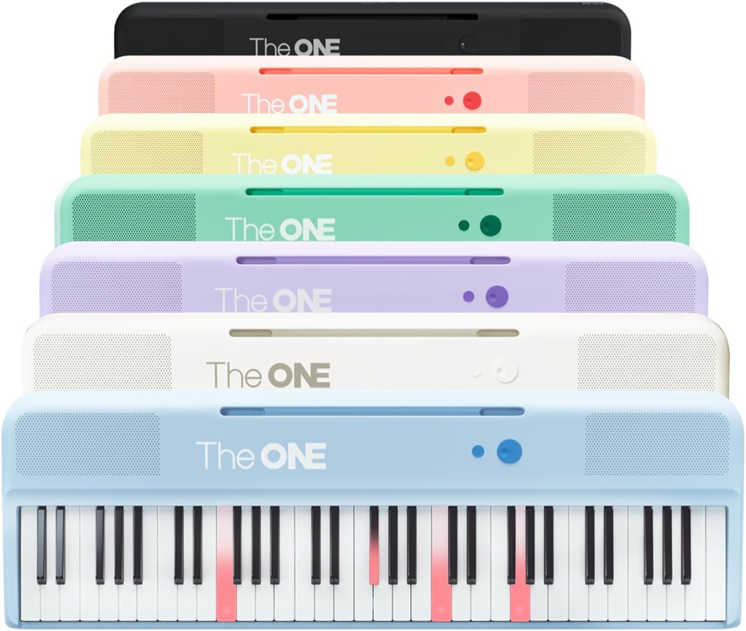 The ONE Smart Keyboard COLOR 61 Keys Piano Keyboard, Music Keyboard with 256 Timbres, 64...
