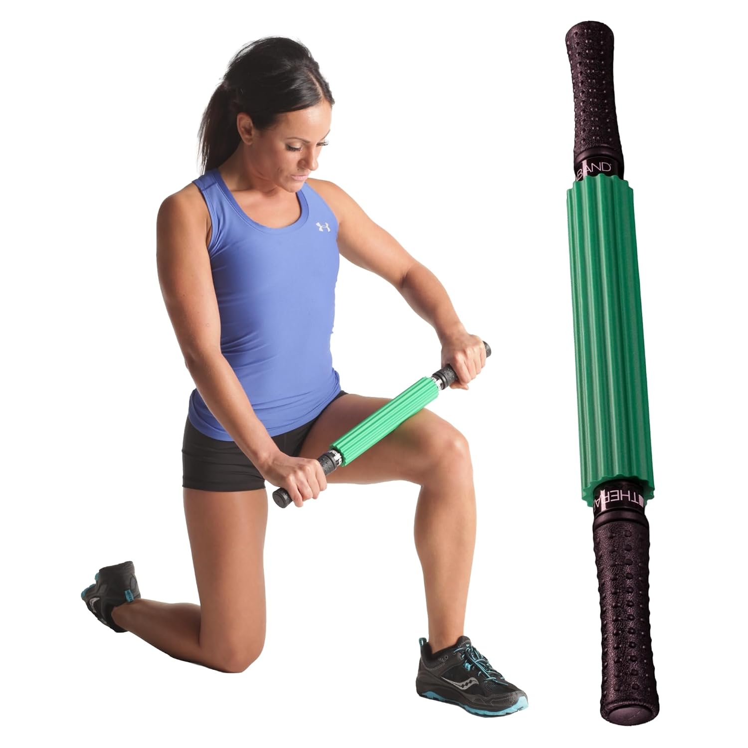 Theraband 13076 Muscle Roller Stick for Self-Myofascial Release, Deep Tissue Massage Rolling...