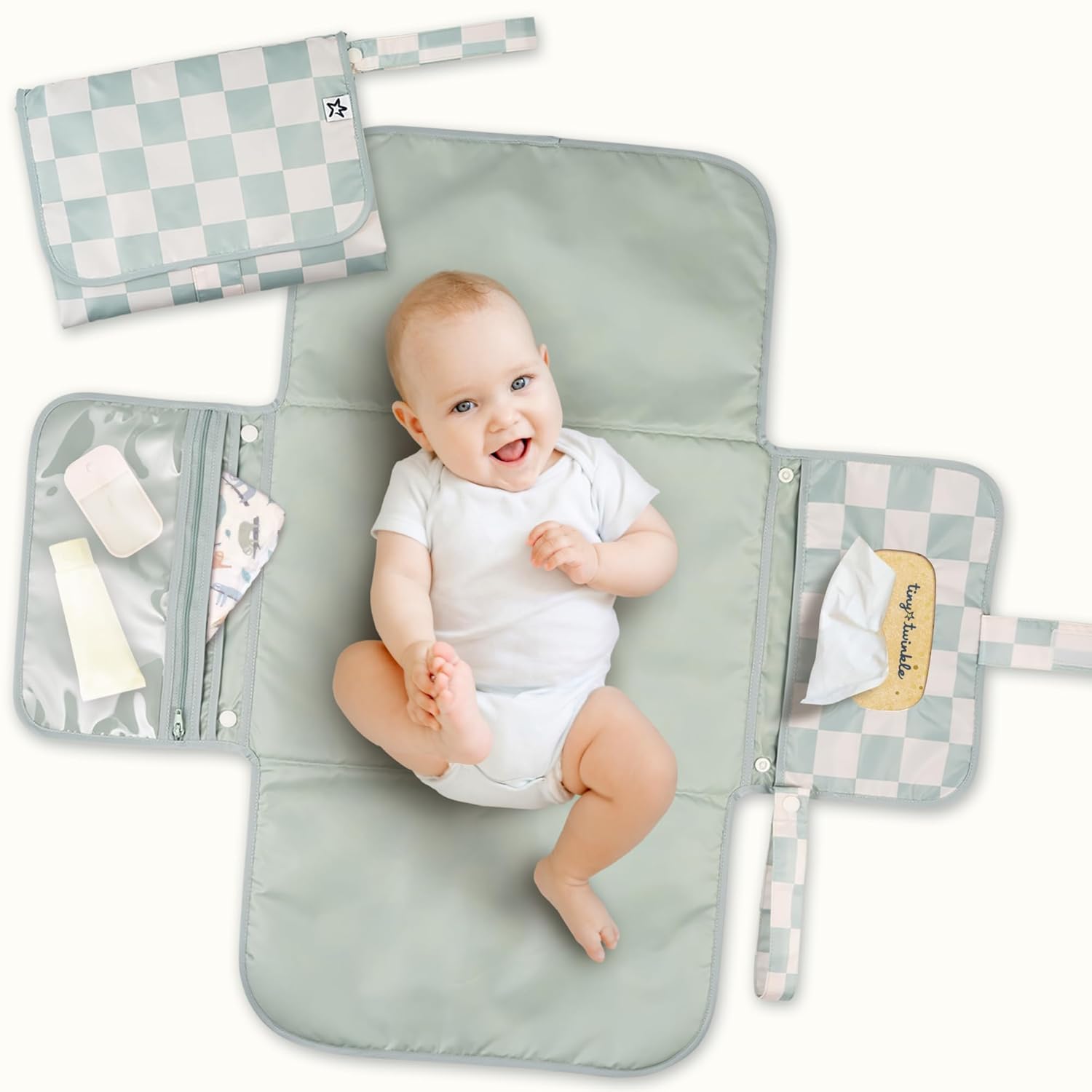 Tiny Twinkle Portable Diaper Changing Pad | Waterproof, Wipeable & Compact Baby Changing Pad...