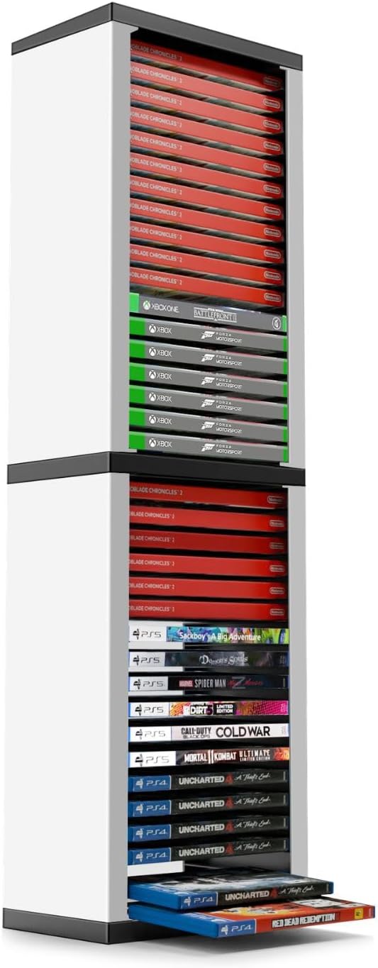 TNP Universal Video Game Storage Tower for PS5, PS4, PS3, Nintendo Switch, Xbox One, Xbox...