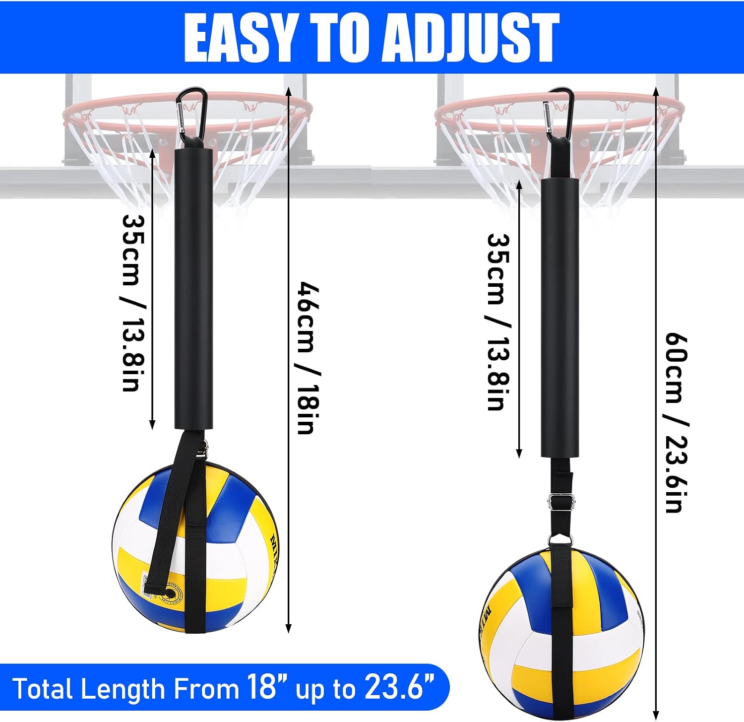 TOBWOLF Volleyball Spike Trainer, Elastic Self-Training Volleyballs Resistance Band... image