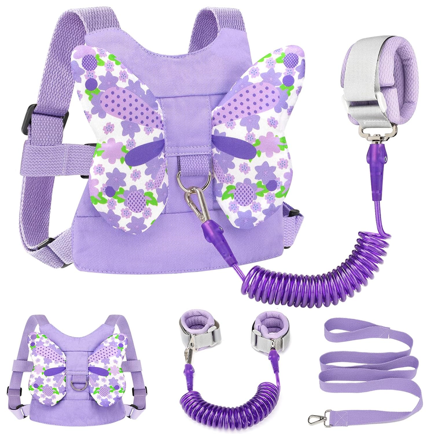 Toddler Harness Leash + Anti Lost Wrist Link, Accmor Kids Butterfly Harnesses with Children...