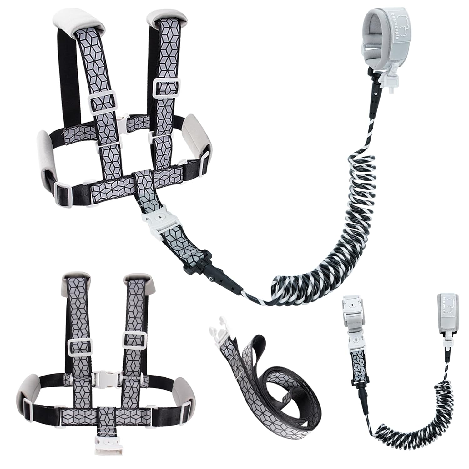 Toddler Leash & 4-in-1 Adjustable Anti-Lost Harness | Reflective Safety Strap with Wrist...