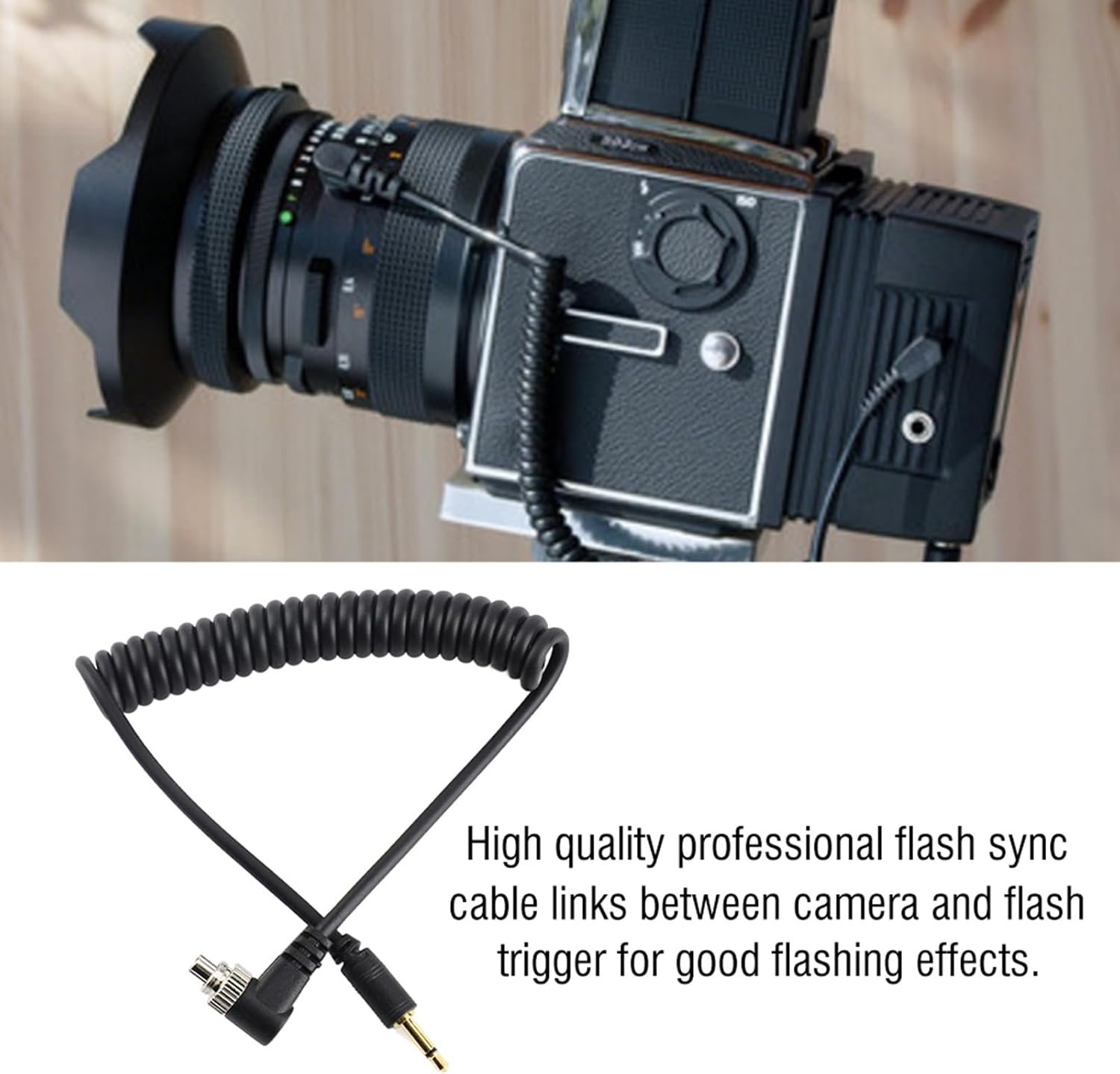 Tonysa 2.5mm to Male Flash PC Sync Cable, for Linking Many Kinds of Cameras and Flash Triggers image