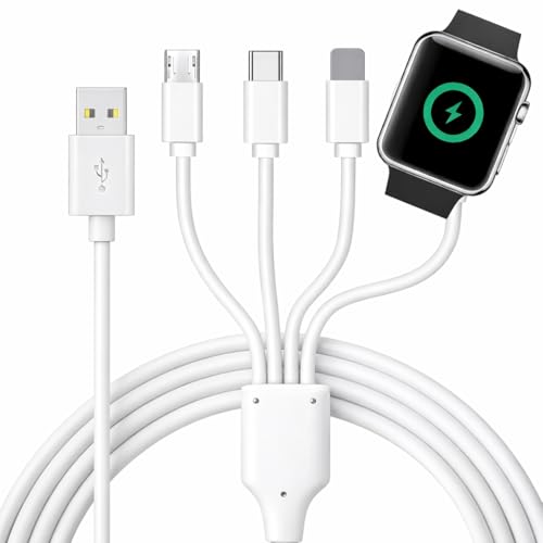 TOP-UP 4 in 1 Watch & Phone Charger Cable – Travel Essentials Multi Charging Cable for...
