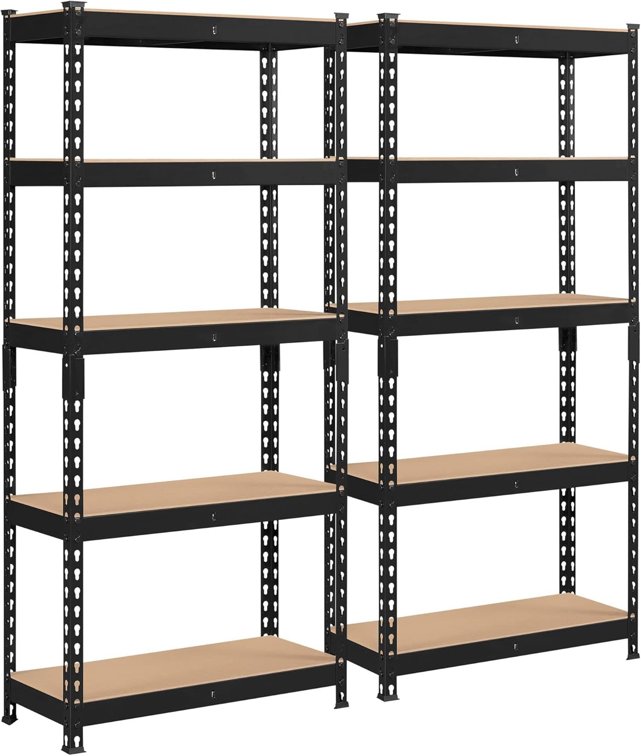 Topeakmart 2 PCS 5-Tier Utility Shelves, Metal Storage Shelves Garage Shelving Unit...