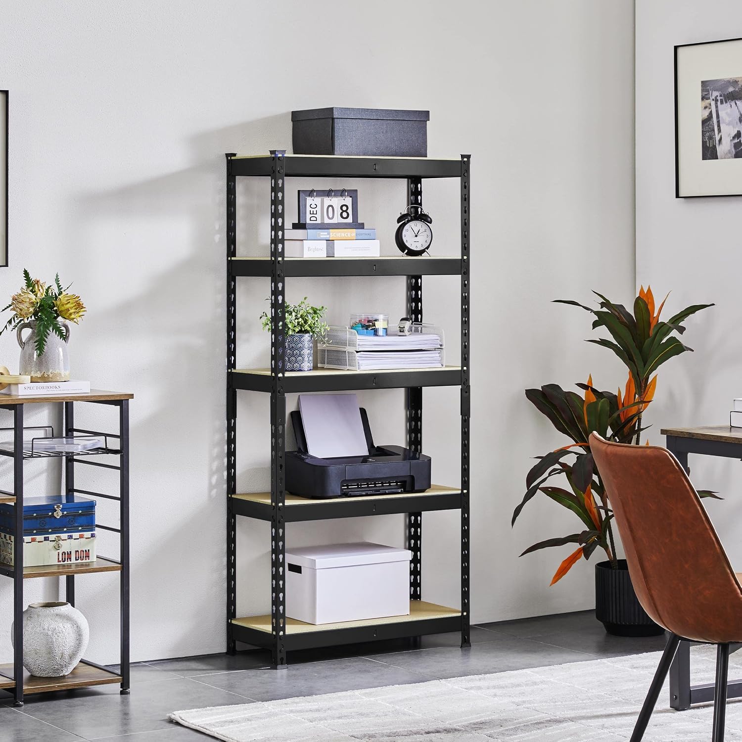 Topeakmart 2 PCS 5-Tier Utility Shelves, Metal Storage Shelves Garage Shelving Unit... image